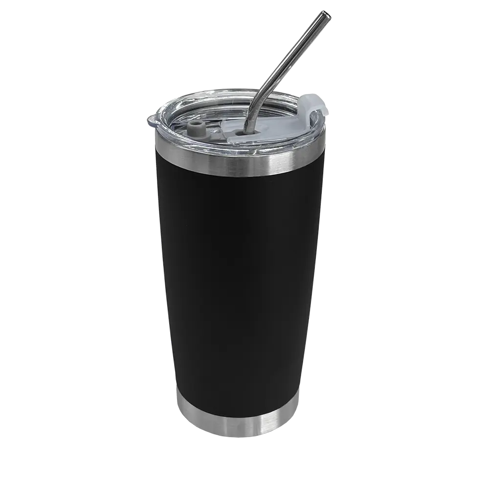 VASO TERMICO TUMBLER CON SORBETE COLOR NEGRO