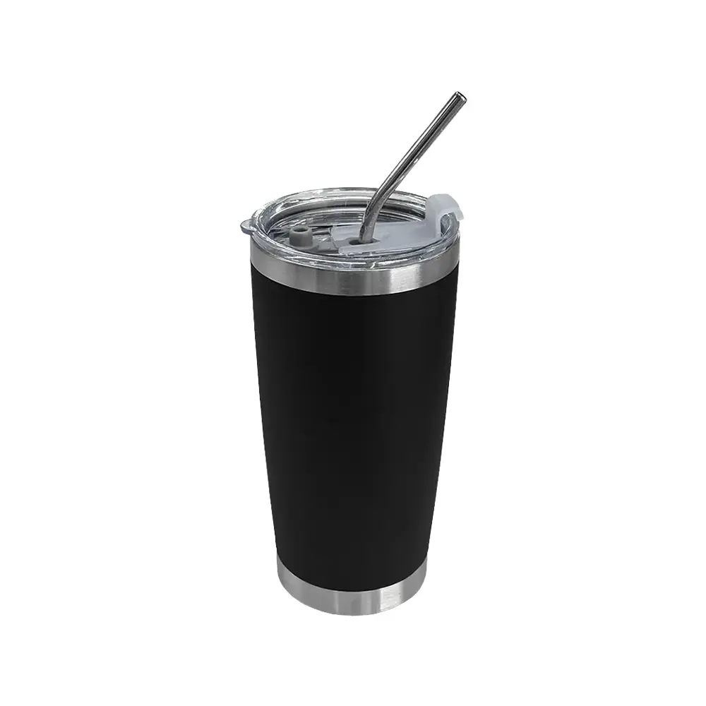 VASO TERMICO TUMBLER CON SORBETE COLOR NEGRO