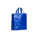 BOLSO CAMBRELA PLASTIFICADO AZUL CON TIRA 23X22X11