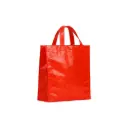 BOLSO CAMBRELA PLASTIFICADO ROJO CON TIRA 23X22X11