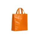 BOLSO CAMBRELA PLASTIFICADO NARANJA CON TIRA 23X22X11