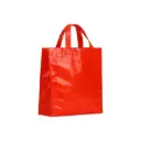 BOLSO CAMBRELA PLASTIFICADO ROJO CON TIRA 27X29X12