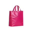 BOLSO CAMBRELA PLASTIFICADO ROSADO CON TIRA 27X29X12
