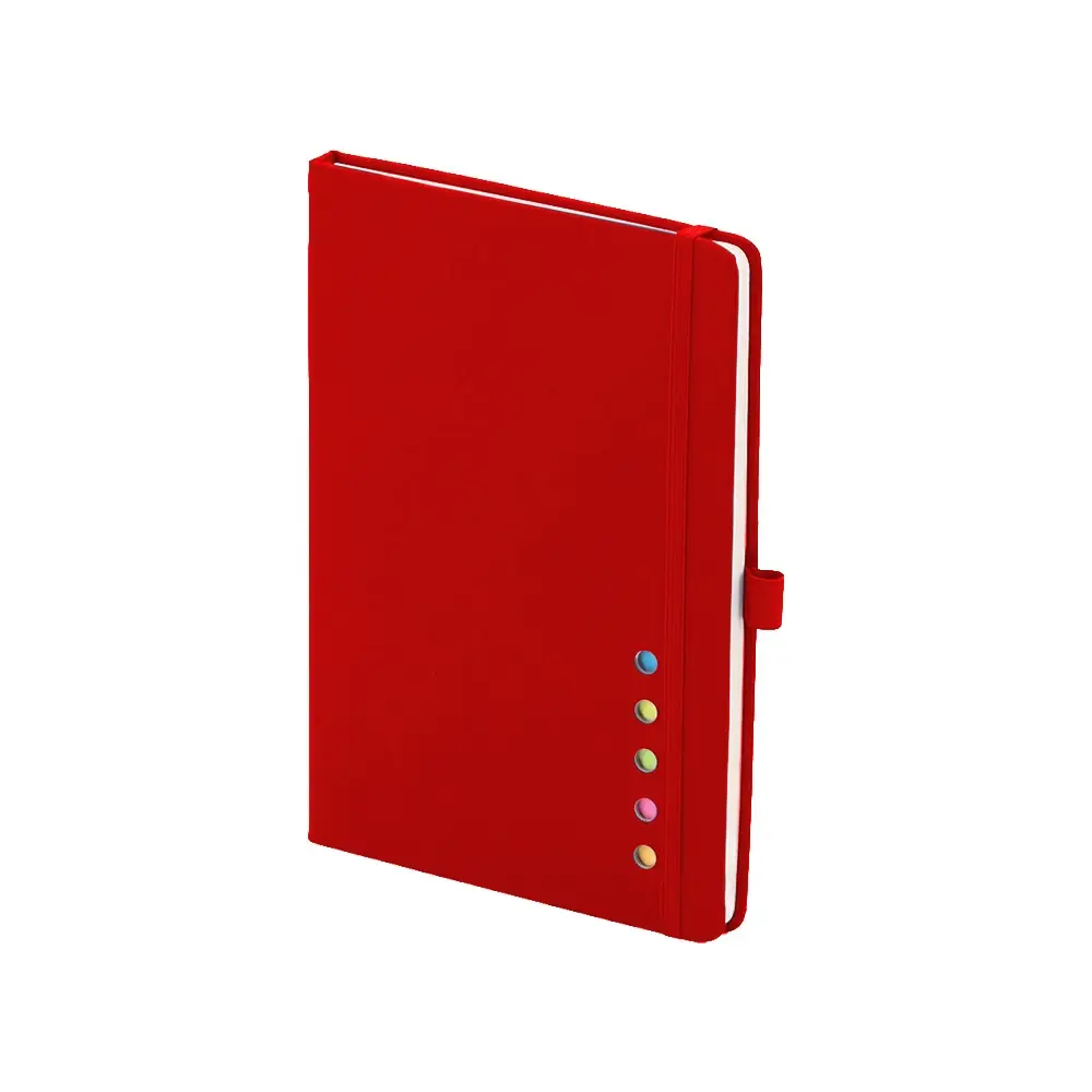 CUADERNO LONDON CON POST IT Y NOTAS COLOR ROJO