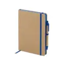 CUADERNO MODERNO KRAFT CON BOLIGRAFO CON ELASTICO AZUL