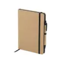 CUADERNO MODERNO KRAFT CON BOLIGRAFO CON ELASTICO NEGRO