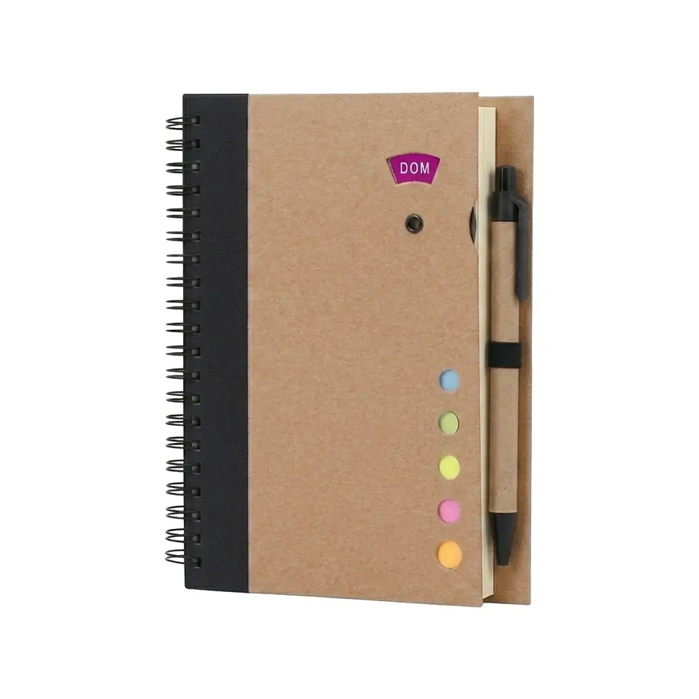 CUADERNO ECOLOGICO HEGA NEGRO CON BOLIGRAFO 