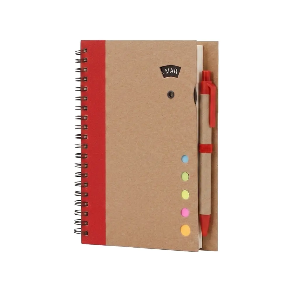 CUADERNO ECOLOGICO HEGA ROJO CON BOLIGRAFO