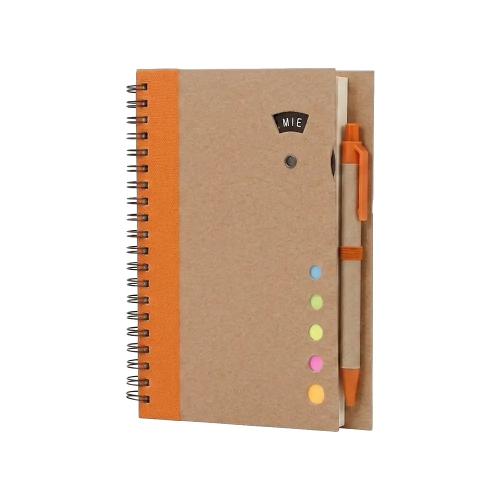 CUADERNO ECOLOGICO HEGA NARANJA CON BOLIGRAFO 