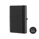 CUADERNO ESPIRAL RPET CON SOPORTE DE CELULAR NEGRO 