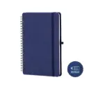 CUADERNO ESPIRAL RPET CON SOPORTE DE CELULAR AZUL
