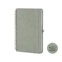 CUADERNO ESPIRAL RPET CON SOPORTE DE CELULAR GRIS
