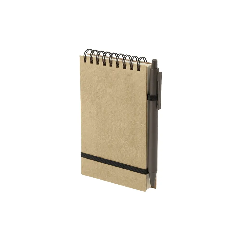 LIBRETA ECOLOGICA CON BOLIGRAFO DE FIBRA DE CAFE