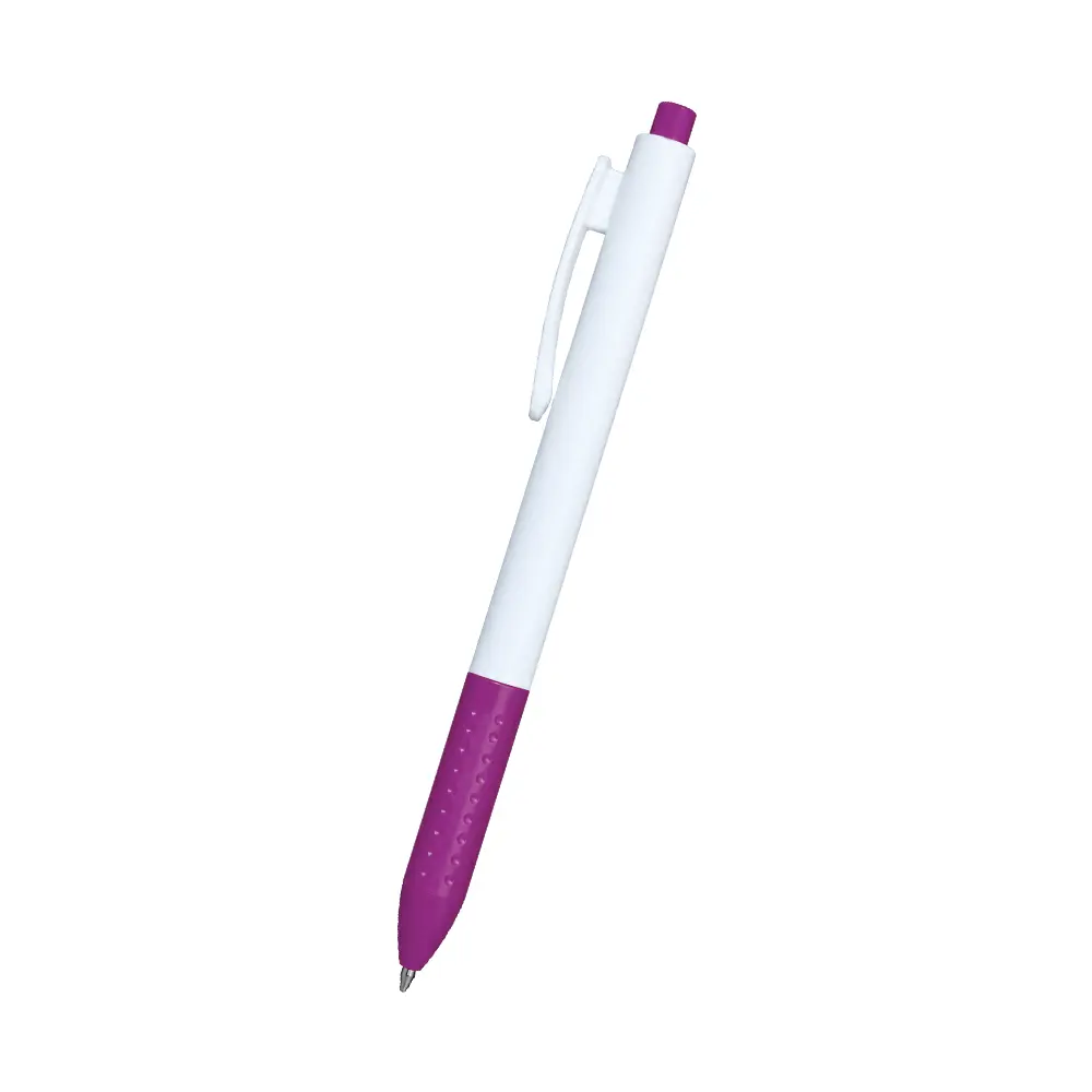 BOLIGRAFO CLICK PLUS BLANCO CON FUCSIA