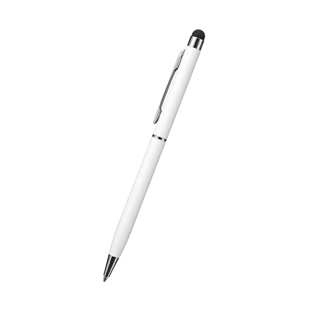 BOLIGRAFO METALICA TOUCH BLANCO CON TOUCH NEGRO