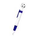 BOLIGRAFO BLANCO CON AZUL Y CLIP CON BALON DE FUTBOL