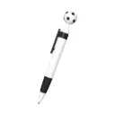 BOLIGRAFO BLANCO CON NEGRO Y CLIP CON BALON DE FUTBOL