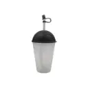 VASO FROSTY CON TAPA FUTBOLERA COLOR NEGRO 450ML